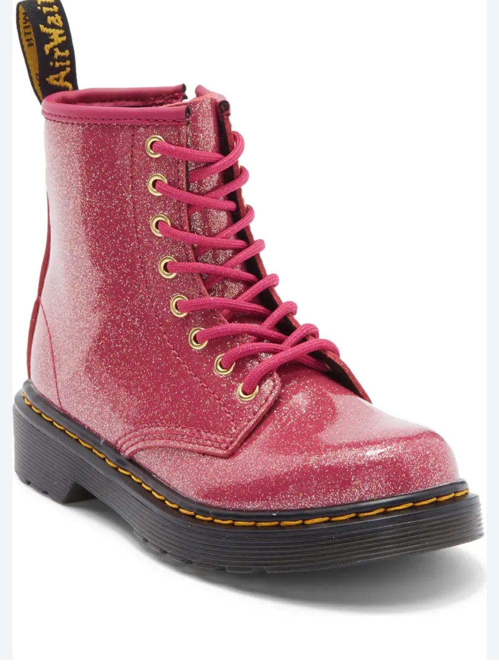 Women's Pink Glitter Lace-Up Ankle Boots